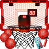 Ropoda Indoor Basketball Hoop, Mini Hoop With 7 Led Lights, 3 Modes Scoreboard, Mini Hoop With 4 Balls Over The Door, Basketball