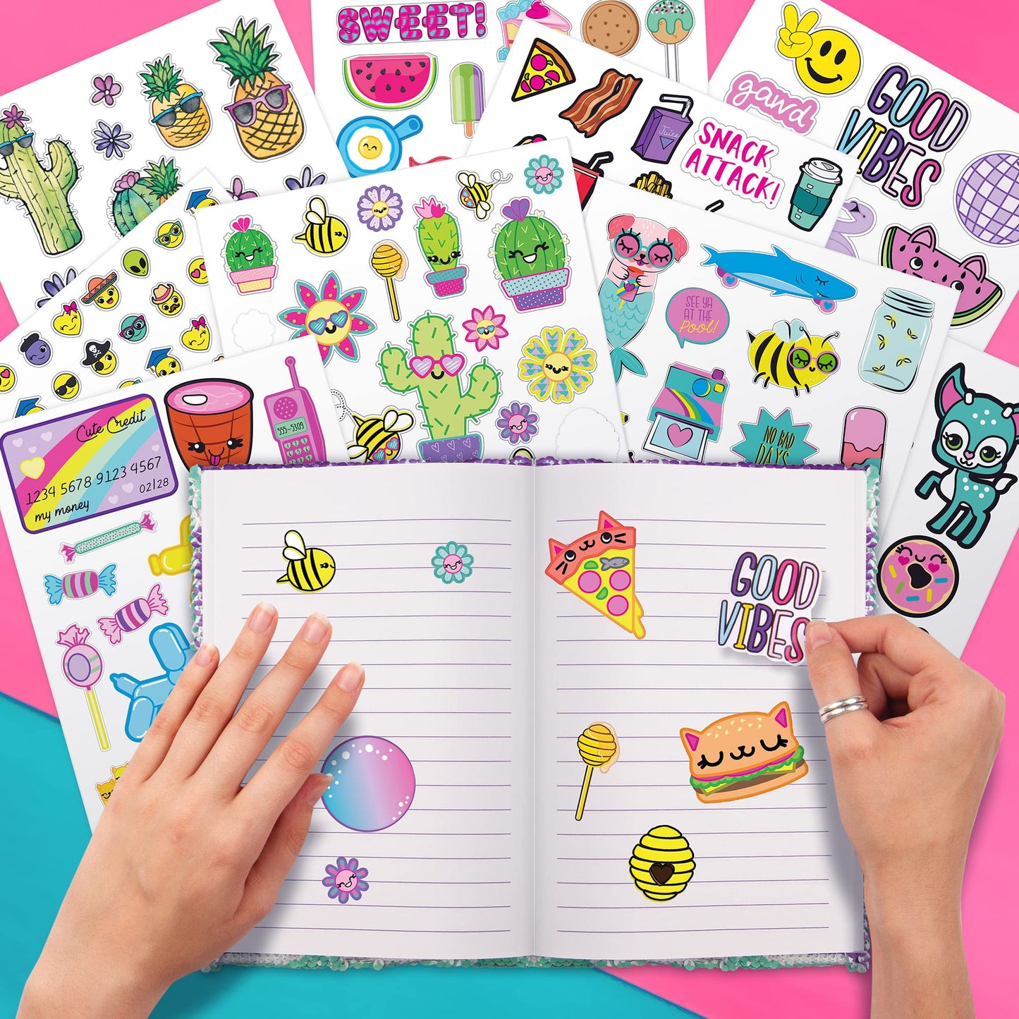 Fashion Angels 1000+ Ridiculously Cute Stickers For Kids - Fun Craft Stickers For Scrapbooks, Planners, Gifts And Rewards, 40-Page Sticker Book For Kids Ages 6+ And Up