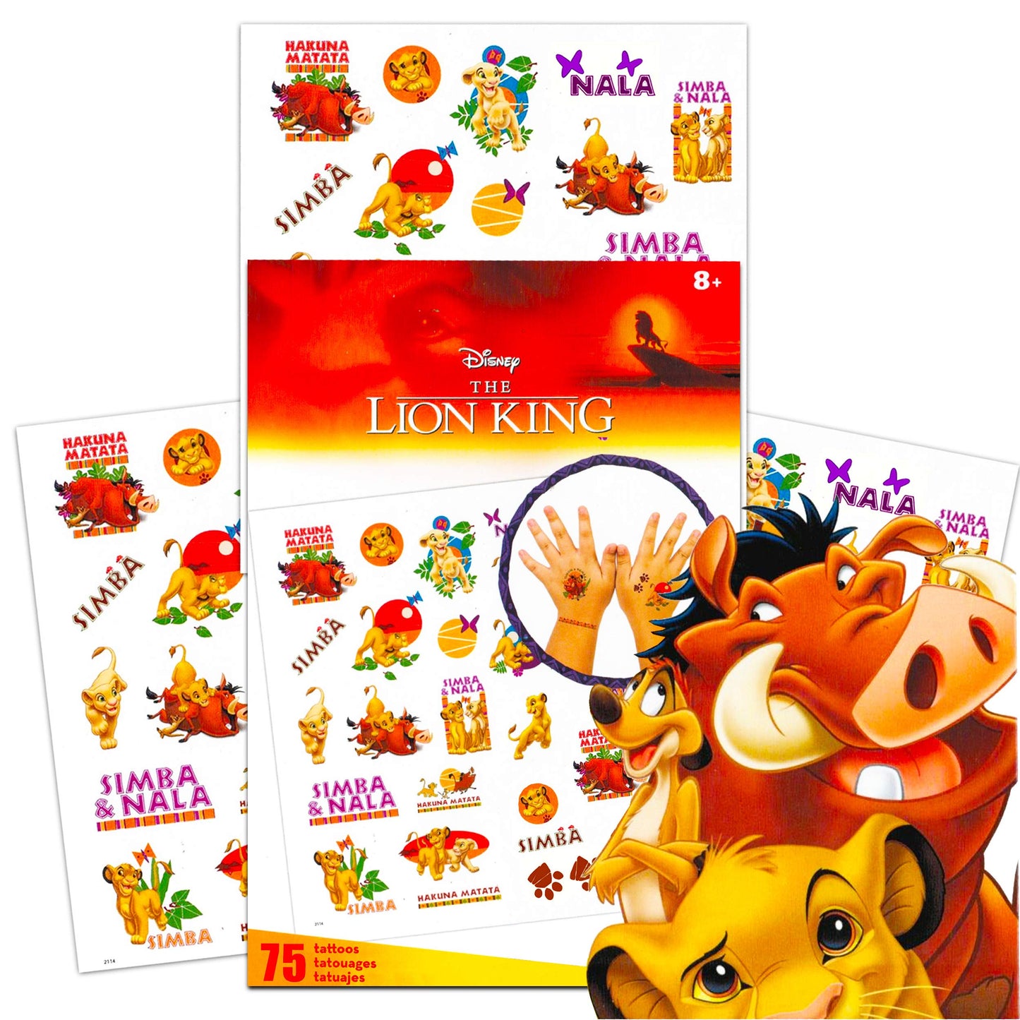 Disney Lion King Tattoos Party Favors Pack ~ Bundle Includes 75 Lion King Temporary Tattoos (Lion King Party Supplies)