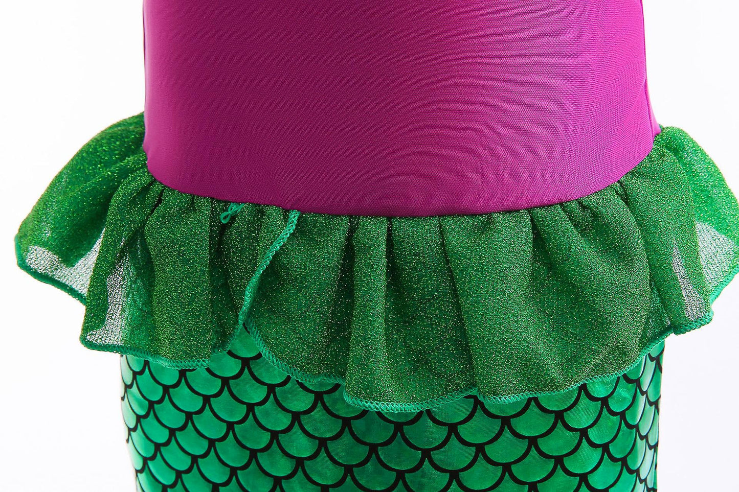 Huutiomys Little Girl Luxury Mermaid Costume Princess Dress For Girls With Accessories (Green, 8-9 Years)