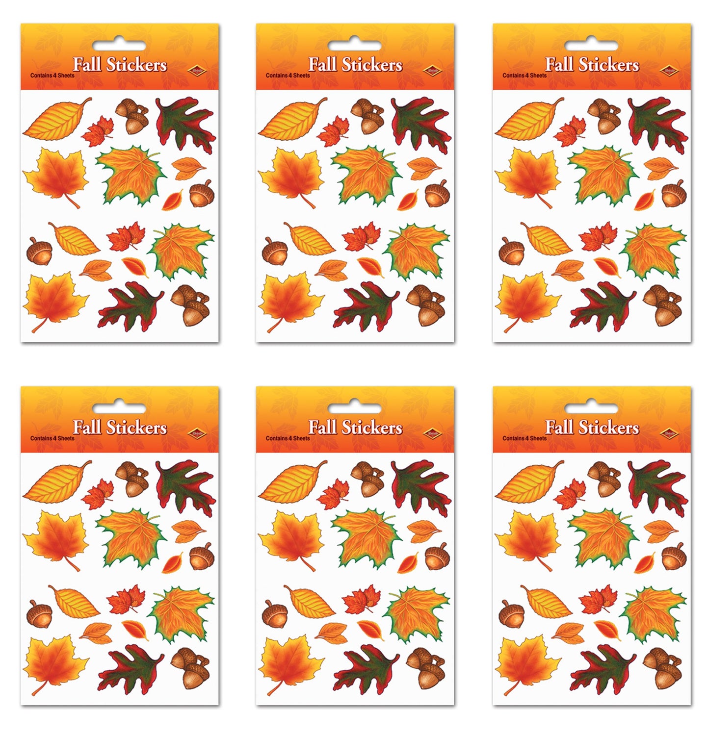 Beistle Fall Leaf Stickers Pack of 6