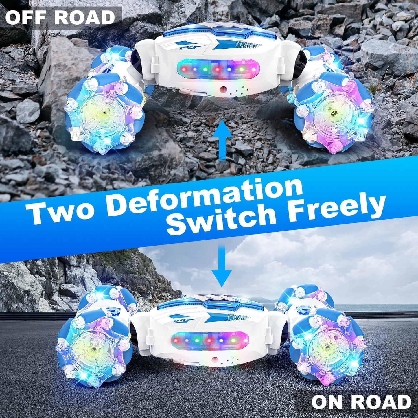 PTINTYE Gesture Sensing RC Stunt Car - 2.4GHz 4WD Remote Control Car, 360 Rotating Hand Controlled RC Car with Lights Music, RC