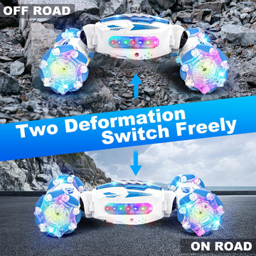 PTINTYE Gesture Sensing RC Stunt Car - 2.4GHz 4WD Remote Control Car, 360 Rotating Hand Controlled RC Car with Lights Music, RC