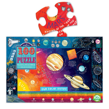 eeBoo: Solar System 100 Piece Puzzle Perfect Project for Little Hands Aids in Development of Pattern Shape and Color Recognition Offers Children a Challenge Perfect for Ages 5 and up