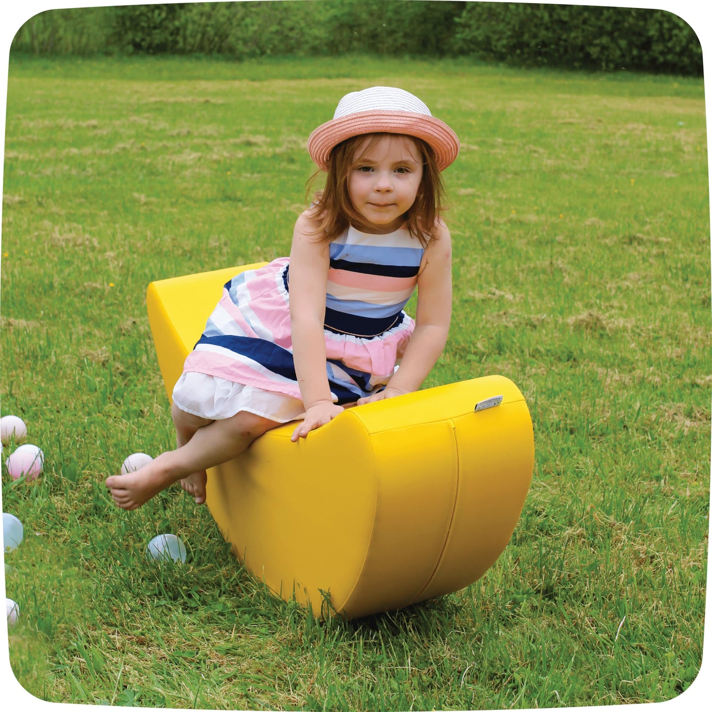 Iglu Soft Play Rocker Banana Shape Large Rocking Horse Hobby Toy For Kids Age 1-7 Montessori Open Ended Play (Yellow)