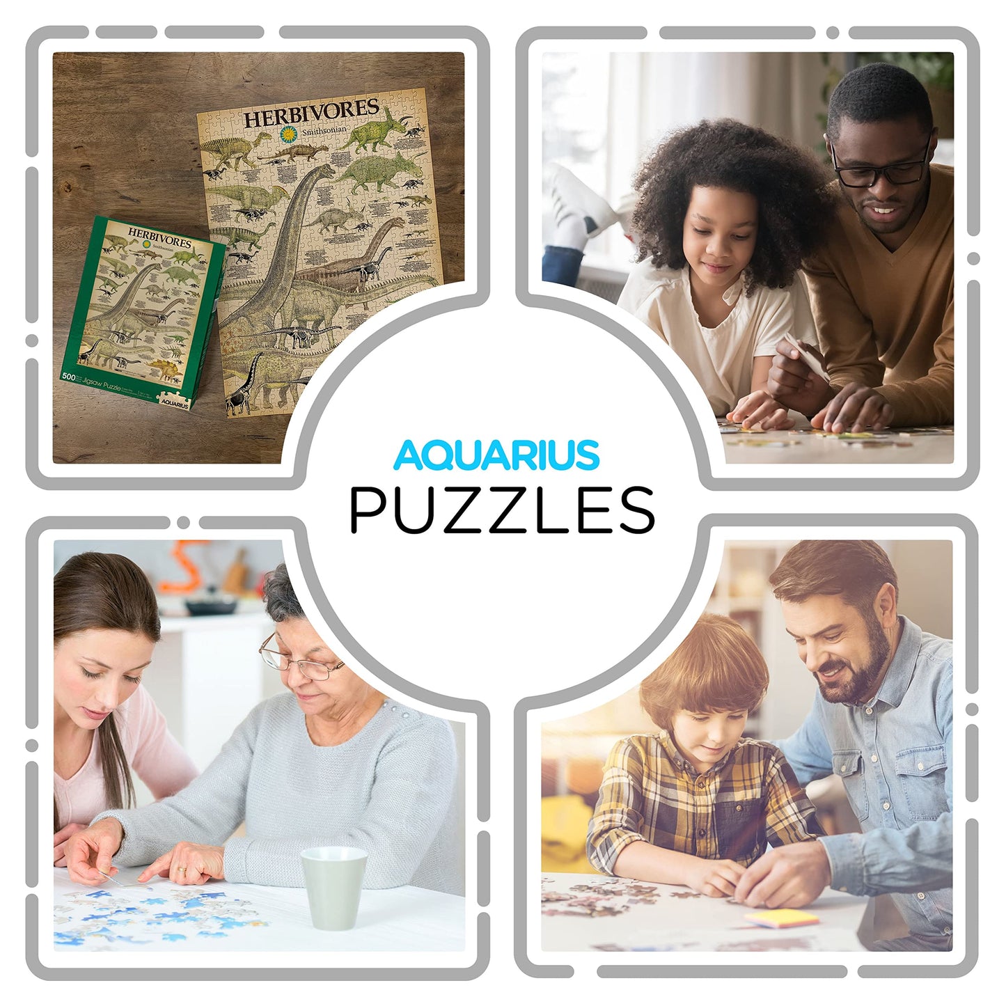 Aquarius Smithsonian Herbivore Dinosaurs Puzzle (500 Piece Jigsaw Puzzle) - Glare Free - Precision Fit - Officially Licensed Smi