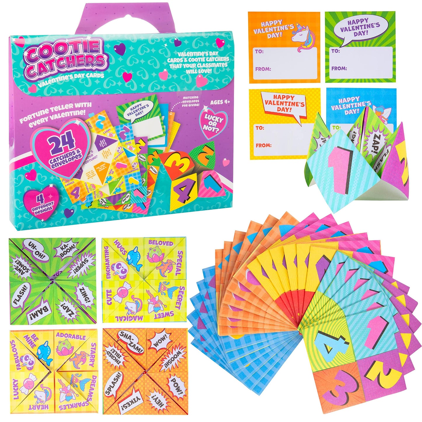 Fantasy Fortune Teller Kits (24ct)- Perfect Goodie Bag Party Favors for Kids Birthday Party - Each Includes Pre-Folded Paper Ori