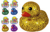 Ja-Ru Giant Glitter Rubber Ducks (4 Rubber Duckies Assorted) Baby Bath Toys & Pool Beach Essentials. Stress Relief Sensory Play