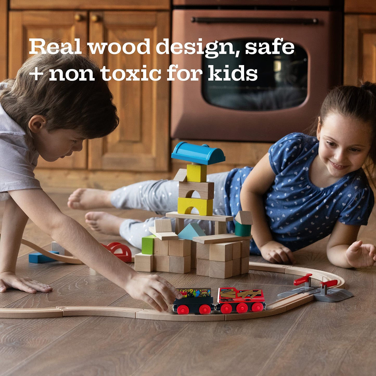 Zany Trains Series 1 - Wooden Train Set With Cargo - Compatible With All Wooden Train Sets - Wooden Train Cars (Quirky Cargo)