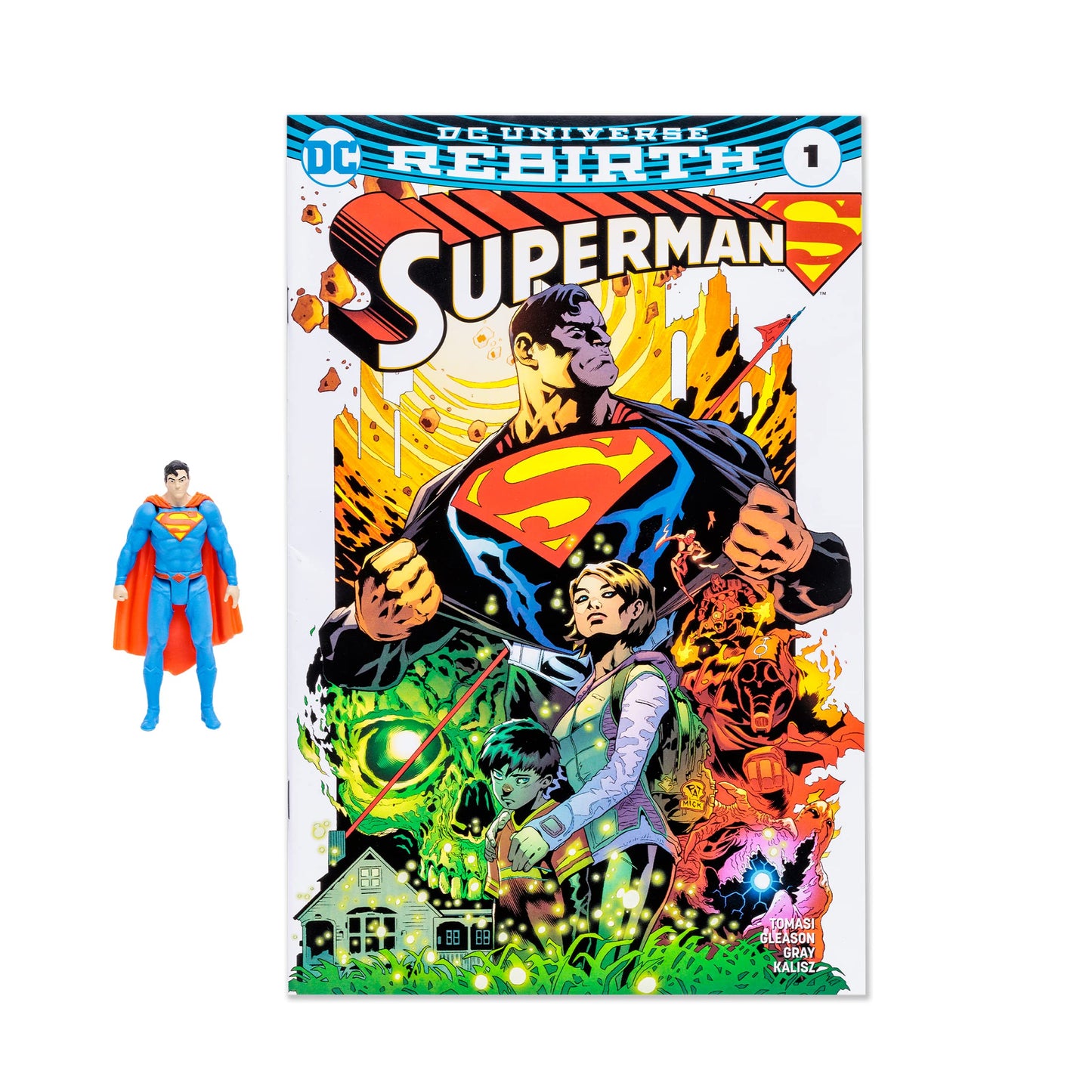 Mcfarlane Toys - Dc Direct - 3In Figure With Comic Wv1 - Superman (Rebirth)