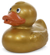 DolliBu Metallic Gold Duck Bath Buddy Squirter - Floating Gold Duck Rubber Bath Toy Fun Water Squirting Bath Time Play for Toddlers Animal Toy for Bathtub Beach and Pool for Girls and Boys