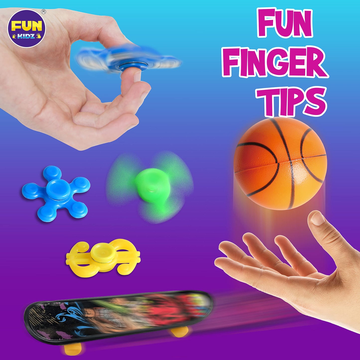 Fidget Pack Box For Boys Girls 4-12, Funkidz Fidget Toys For Kids 5-7 Autistic Sensory Mystery Birthday Gifts In Reusable Portable Treasure Box Nice Party Favors