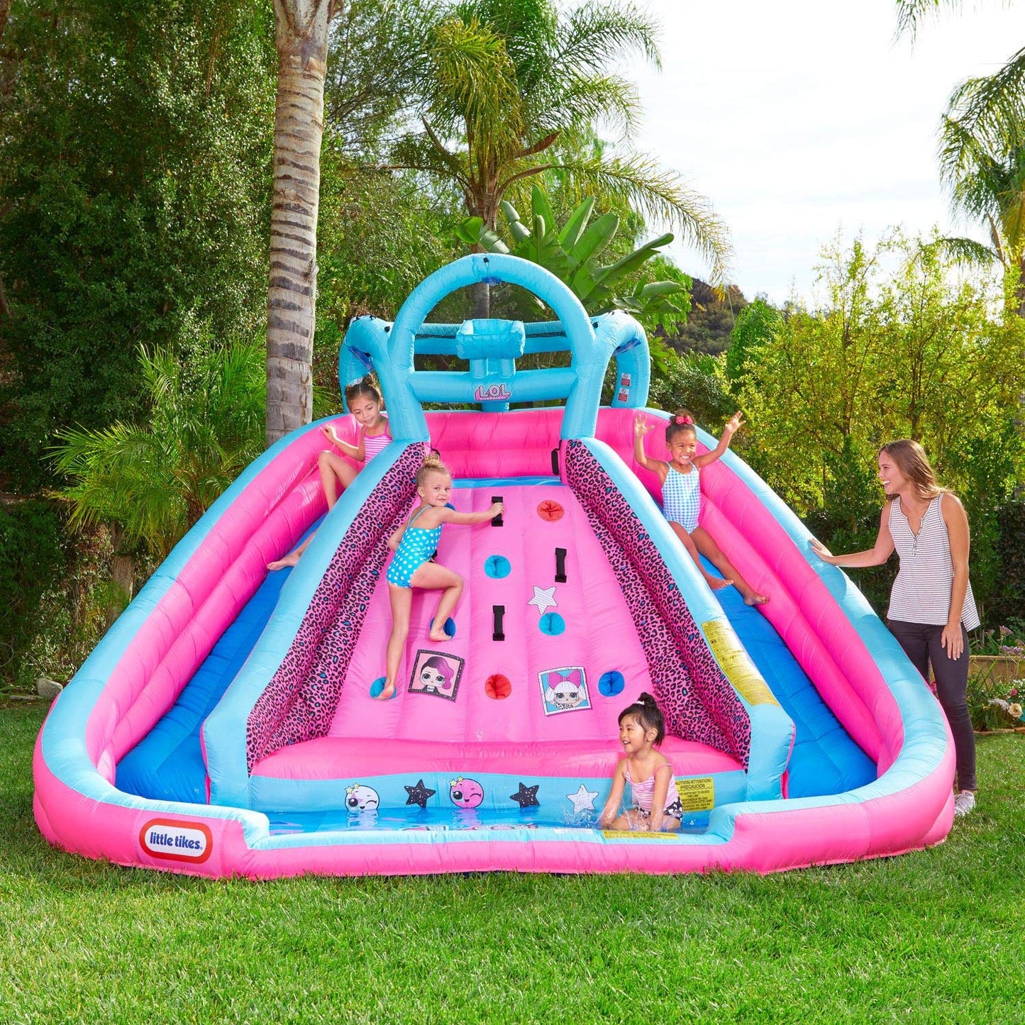 L.O.L. Surprise Inflatable River Race Water Slide With Blower