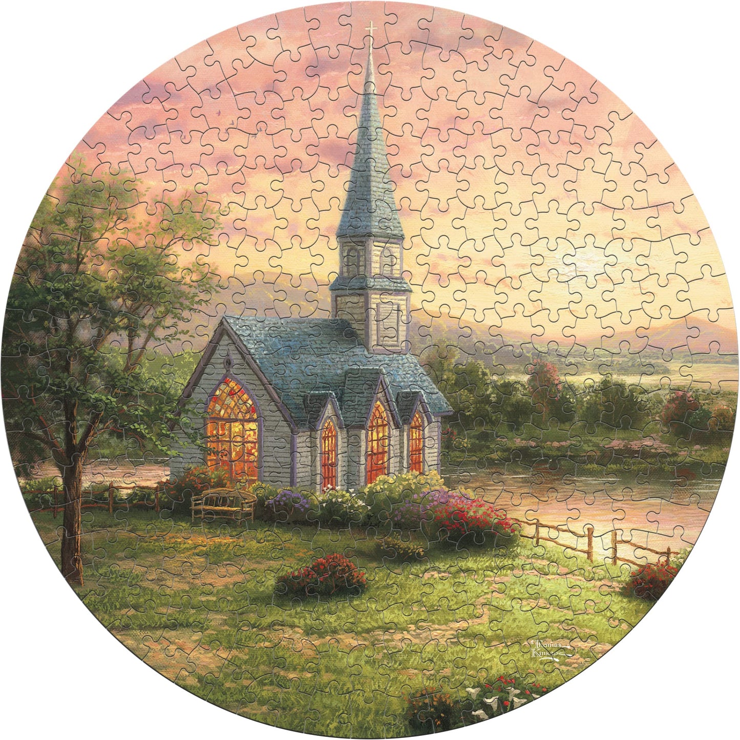 Ceaco - 8 In 1 Multipack - Thomas Kinkade - (2) Round 300 Piece, (4) 550 Piece, (1) 750 Piece (1) 1000 Piece Jigsaw Puzzles