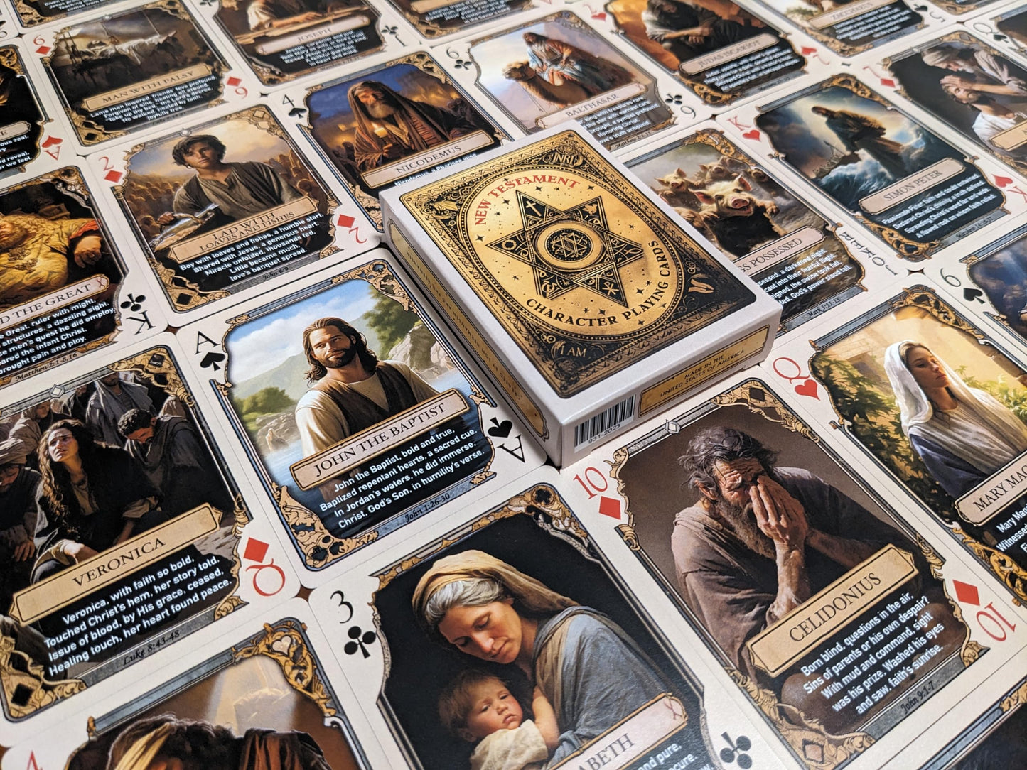 Generic New Testament Character Playing Cards - Features 53 Iconic New Testament Characters with Beautiful Artwork and Poetry, S