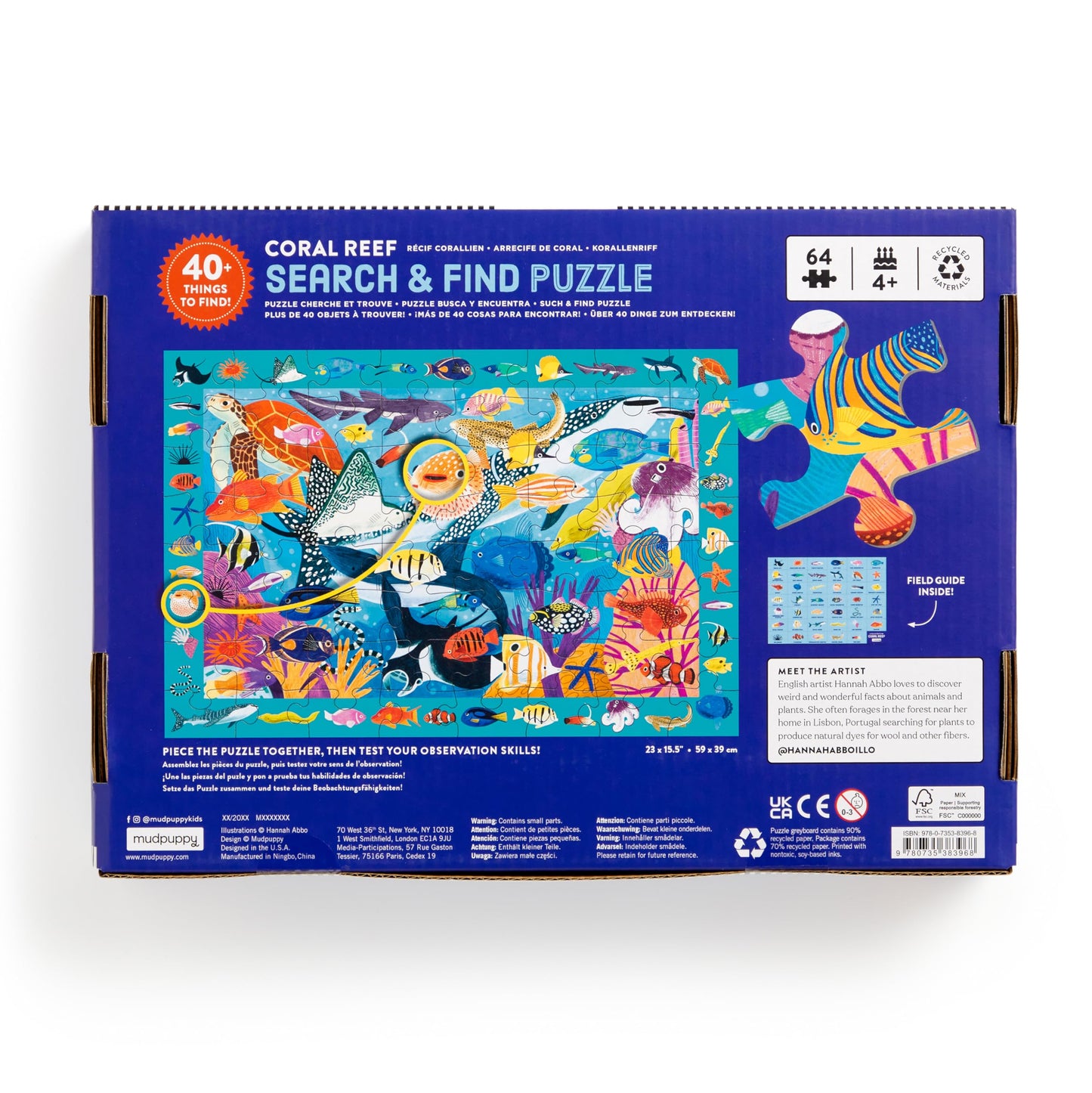 Mudpuppy Coral Reef - 64 Piece Search & Find Puzzle Featuring Diverse Marine Animals And Over 40 Hidden Images To Find For Ages