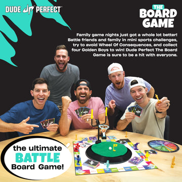 Dude Perfect Board Game for Kids - Sports & Competitive Challenges, Family Fun for 2-5 Players, Ages 4+ - Fun Game Night Activity