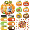 Fovths 24 Pack Fall DIY Foam Picture Frames Craft Kit Thanksgiving Autumn Pumpkin Photo Frame Ornaments with 300 Stickers for Th