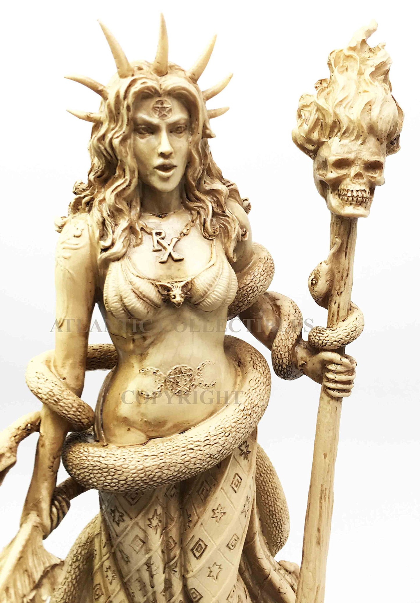 Ebros Greek Goddess White Sorceress Witchcraft Hecate Figurine Hekate Necromancy Deity Magic Powerful Pagan Witch