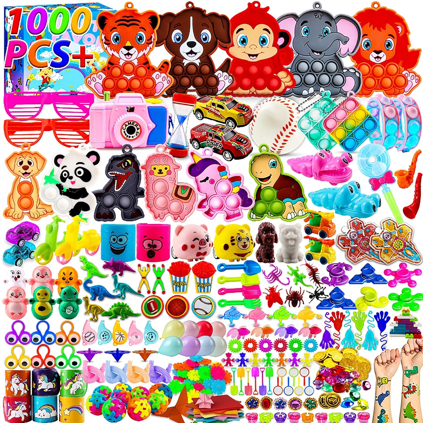 1000 Pcs Party Favors For Kids, Fidget Toys Bulk, Goodie Bags Stuffers For Kids, Birthday Gifts, Prize Treasure Box Toys For Cla