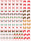 HOVACY 100PCS Christmas Headbands, 16 Styles Red Christmas Headband, Cute Holiday Bow Tie Hair Bands, Felt Elf Hat Santa Hat Hea