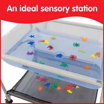 Edxeducation Desk Top Water Tray And Stand - Preschool Supplies For Outdoor Sensory Play - 23 H - Sand And Water Table - Lock