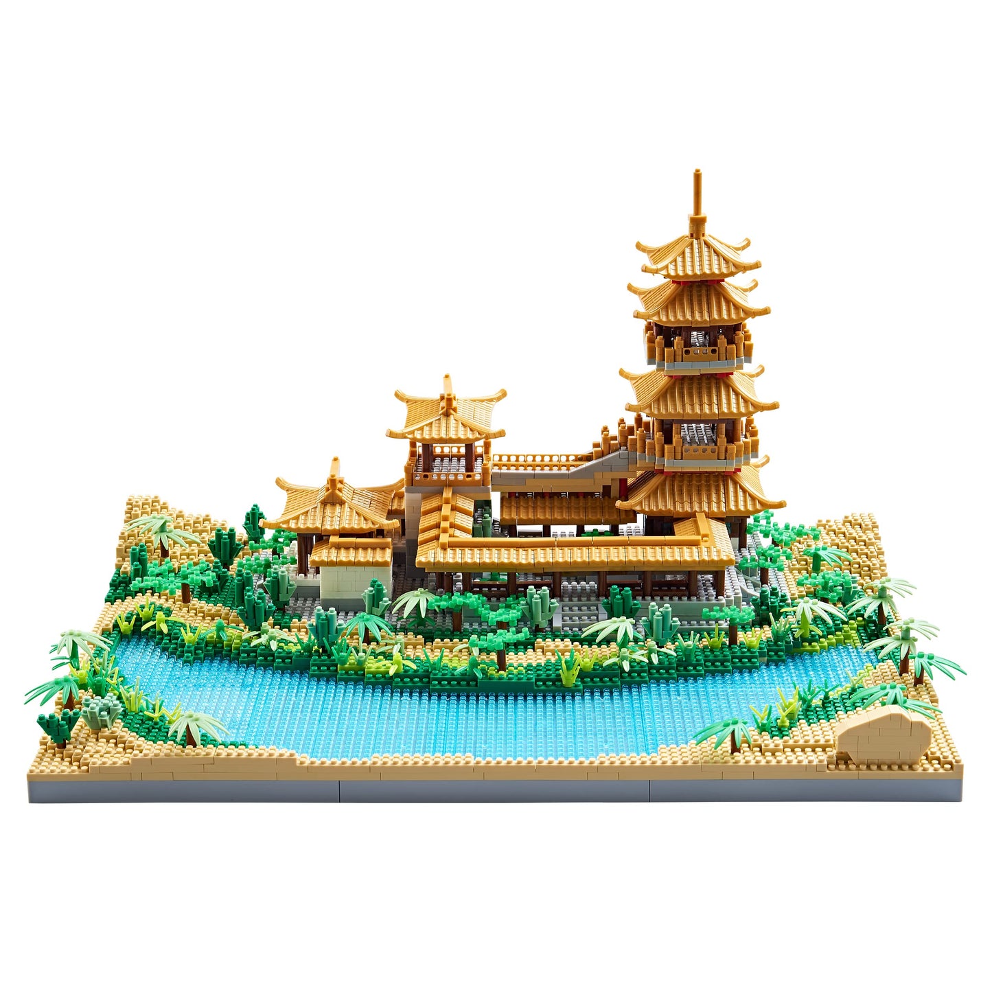Chinese Architecture Mini Bricks Building Blocks Crescent Moon Spring Collection Model For Display Micro Block For Adults Decorative Creative Toy Present For Children Age Of 14+ 3350 Pcs