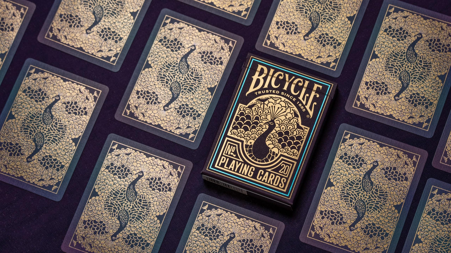 Bicycle Peacock Playing Cards - Purple - Cold Foil Premium Playing Card Deck For Card Games And Magic Tricks - Dazzling Design, Smooth Finish