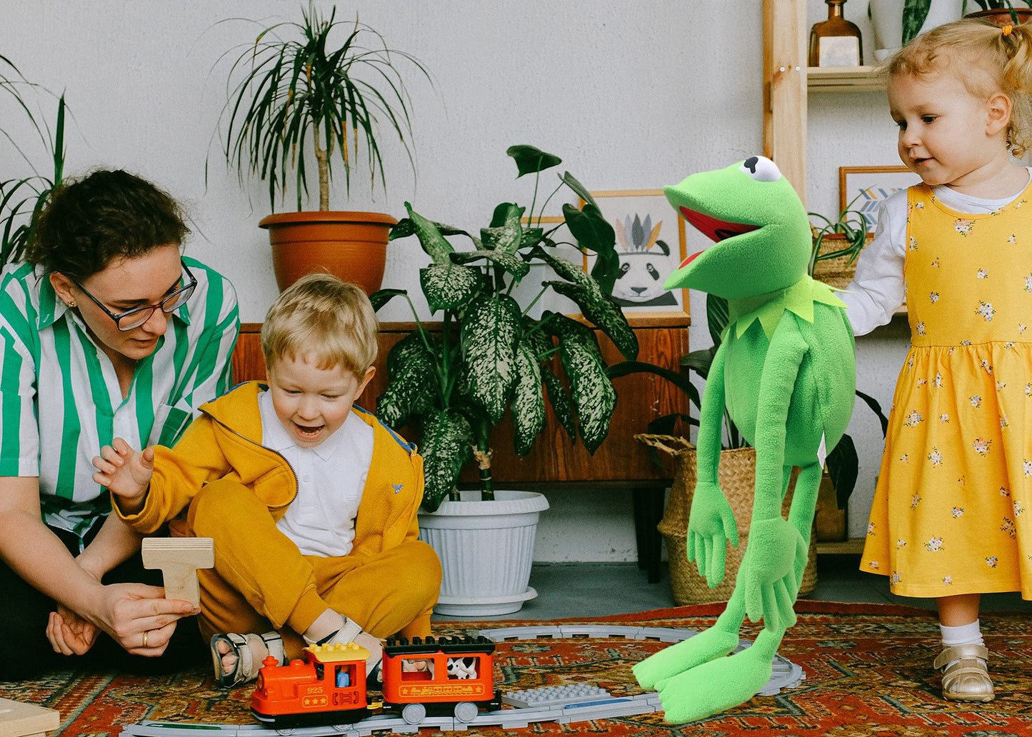 Kermit Frog Hand Puppet, Frog Plush,The Muppets Show, Soft Frog Puppet Doll Suitable For Role Play -Green, 24 Inches