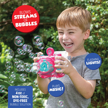 Little Kids Fubbles Bubble Camera with Realistic Shutter Sound Fun Lights and Music. Includes enhanced Bubble Solution Pink (47302E)