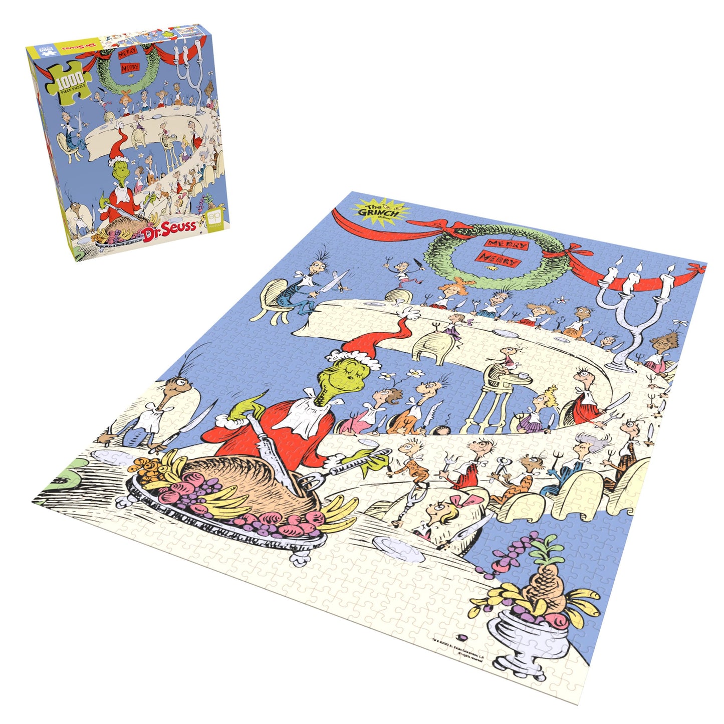 Dr. Seuss Grinch Feast 1000 Piece Jigsaw Puzzle, Collectible Puzzle Featuring Grinch, Artwork Celebrating Classic Children'S