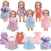 6-Pack 12 Inch Baby Doll Clothes Set - Seasonal Outfits with Dresses & Accessories | Machine Washable Pretend Play for Girls 3-5 | Complete Learning Dress Up Gift Set