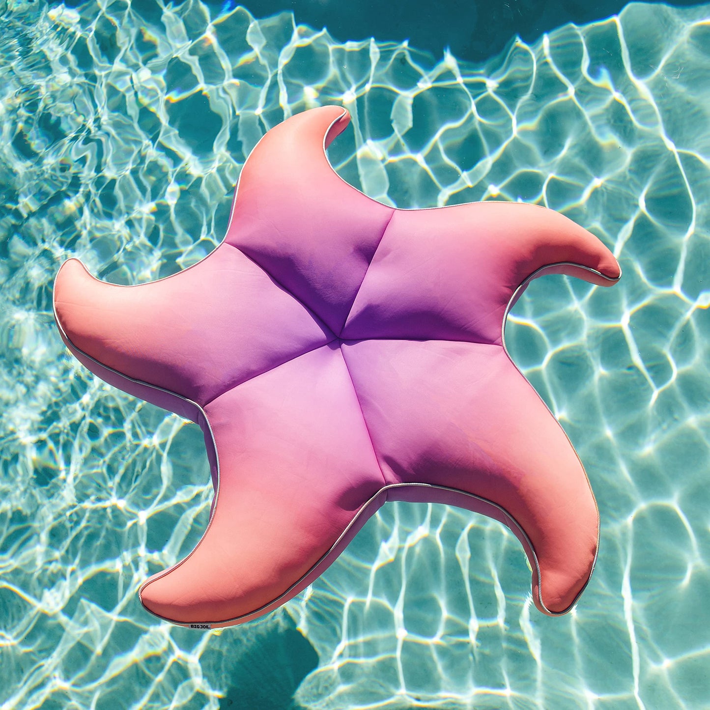 Big Joe Wavy Starfish No Inflation Needed Novelty Pool Float, Le Ombre Magenta Double Sided Mesh, Quick Draining Fabric, 5 Feet Big