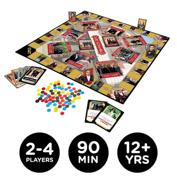 AQUARIUS Schitt's Creek Card Scramble Board Game - Fun Family Game for Kids & Adults - Black and Yellow, One Size, Model 97520