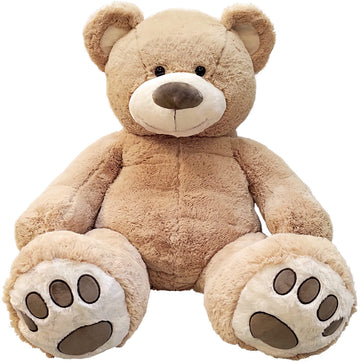 Anico Giant Plush Teddy Bear - 59" Light Brown, Embroidered Paws, Smiling Face, Polyester, Model SUVELAM