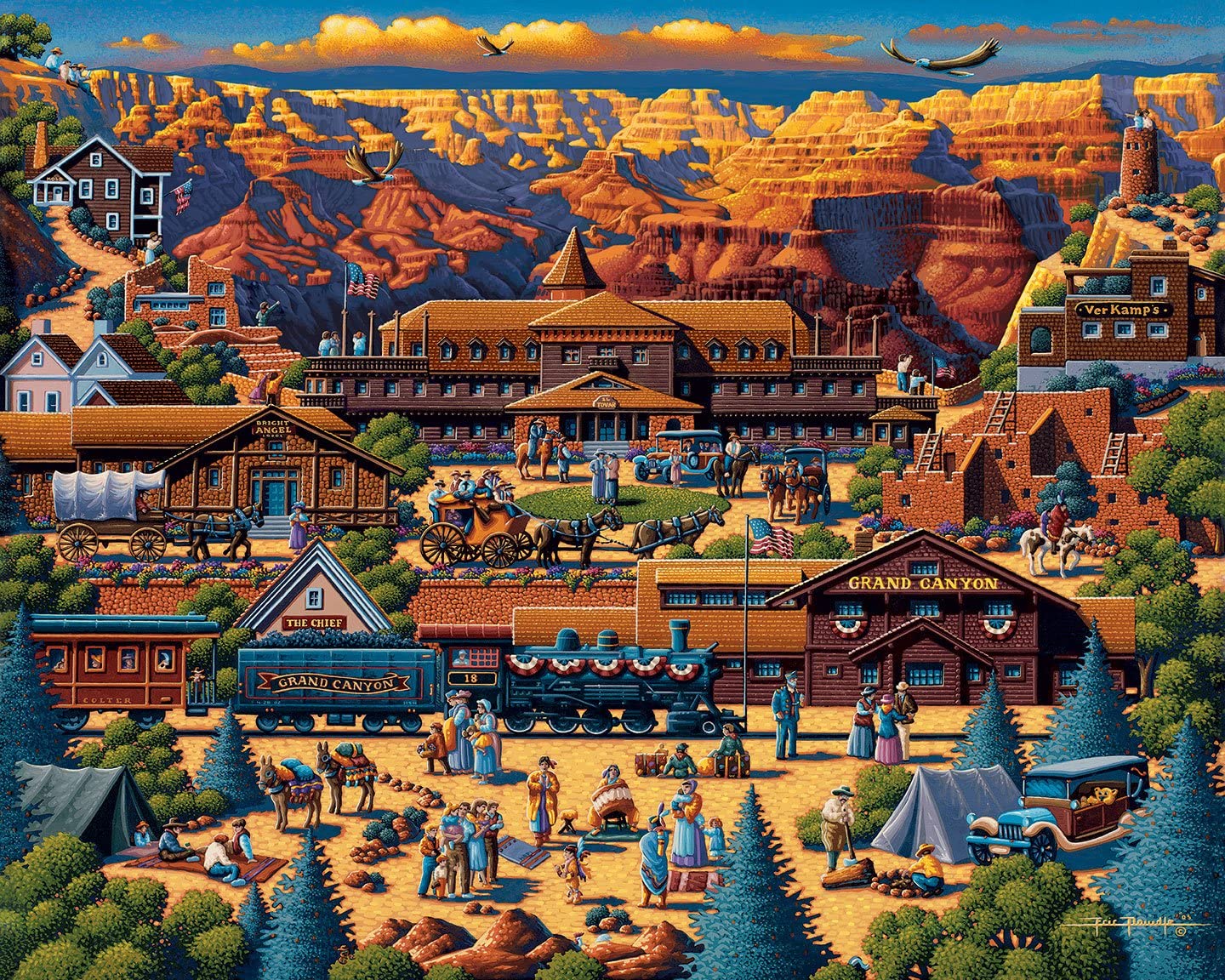 Dowdle Folk Art Jigsaw Puzzle - Grand Canyon 500 Pc