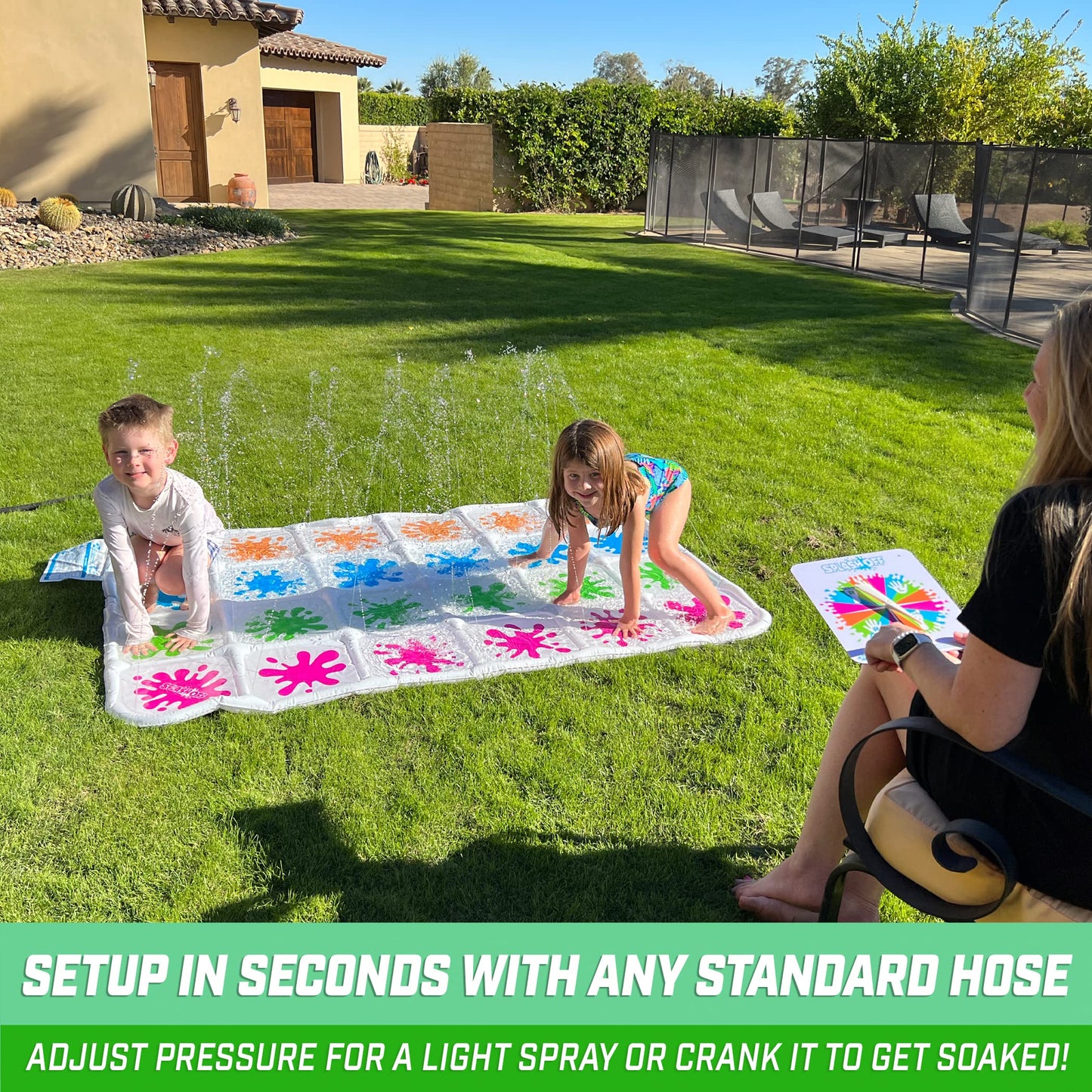 Gofloats Splash Off Game - Water Spray Splash Mat Game For Kids