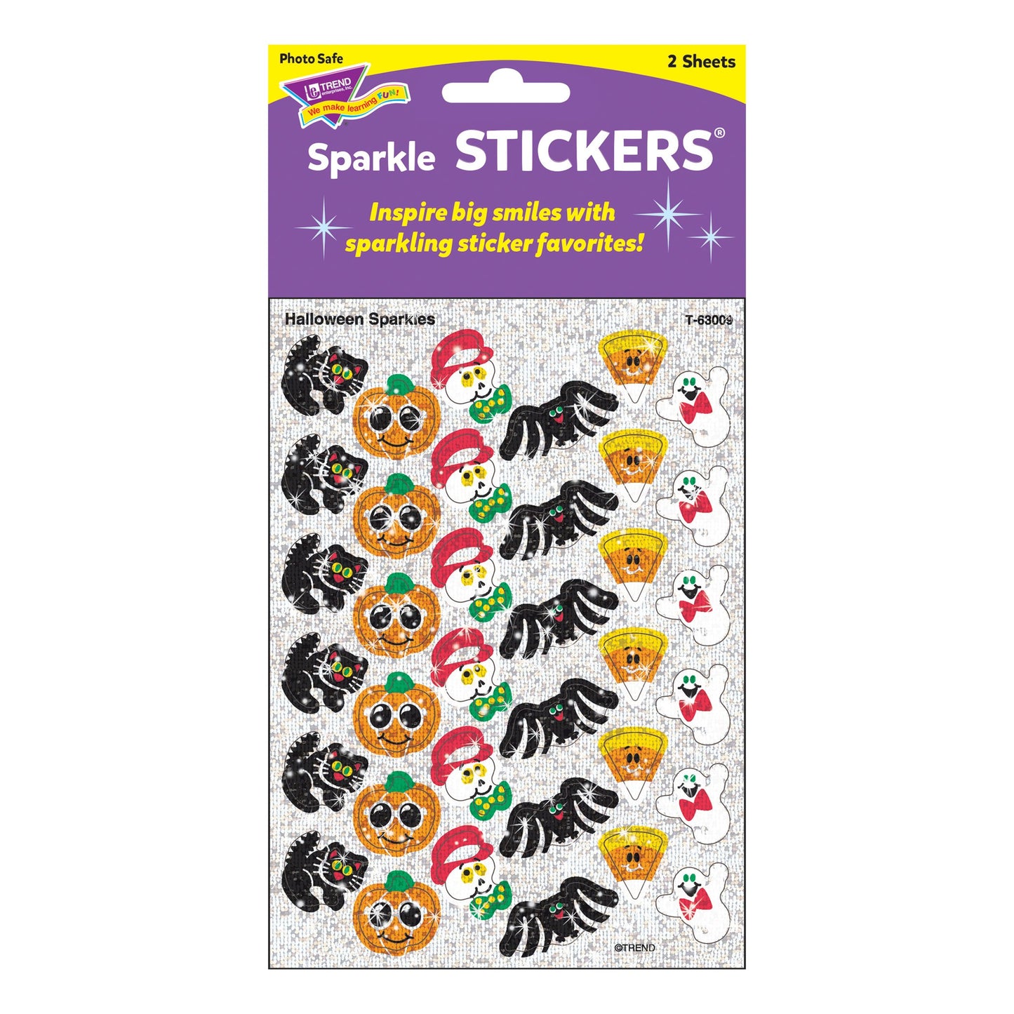 Trend Halloween Sparkles Sparkle Stickers, Classroom Incentives, 72 Count
