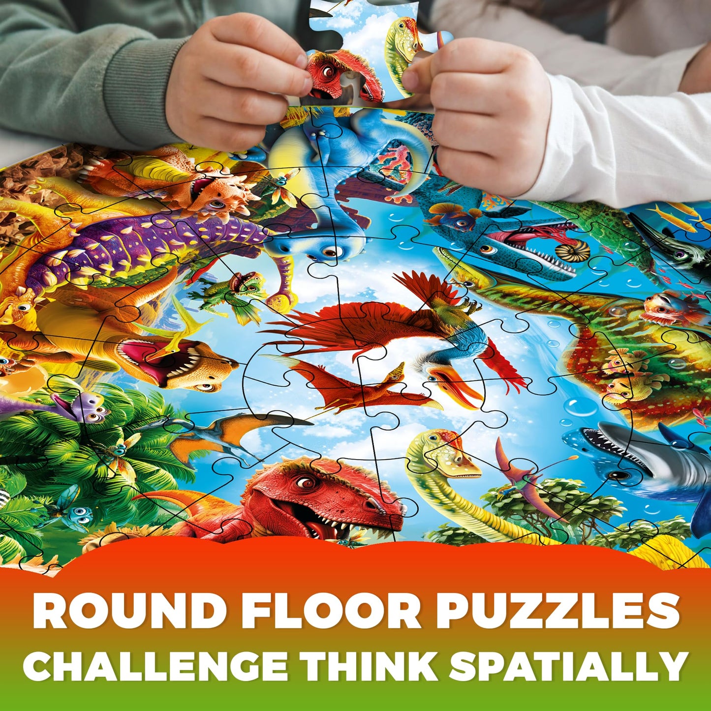 QUOKKA Giant Puzzles for Kids Ages 4-6 - 48 Piece Round Puzzles for Toddlers 3-5