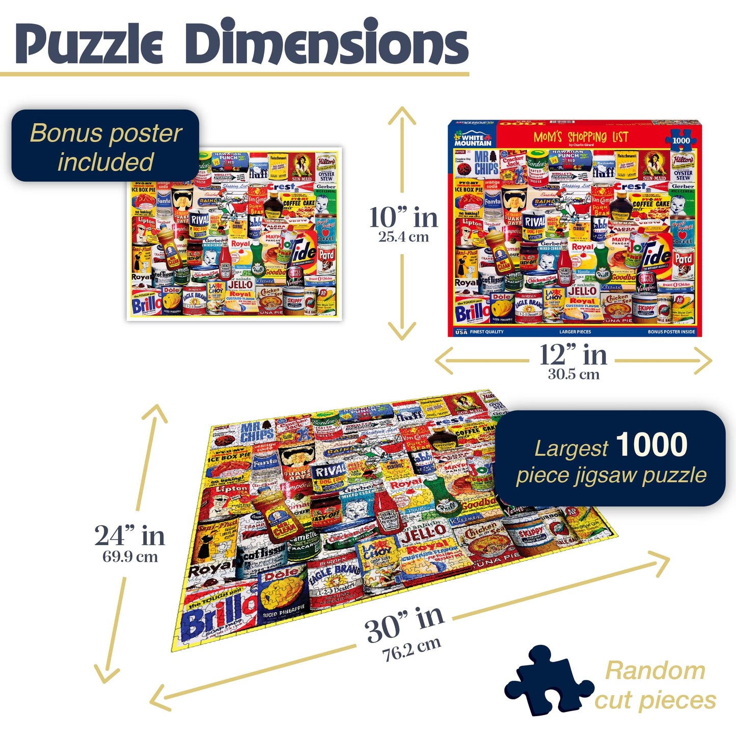White Mountain Puzzles - Mom'S Shopping List - 1000 Piece Jigsaw Puzzle For Adults