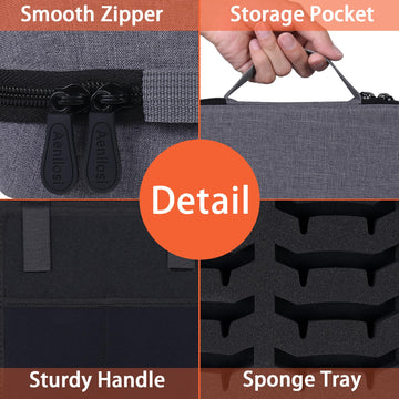 Aenllosi Hard Case For 36Pcs Fingerboards,Large Capacity Holder For Mini Finger Skateboards Toy,Compatible With Grip Tapes,Bearing Wheels,Trucks & Decks(Black,Case Only)