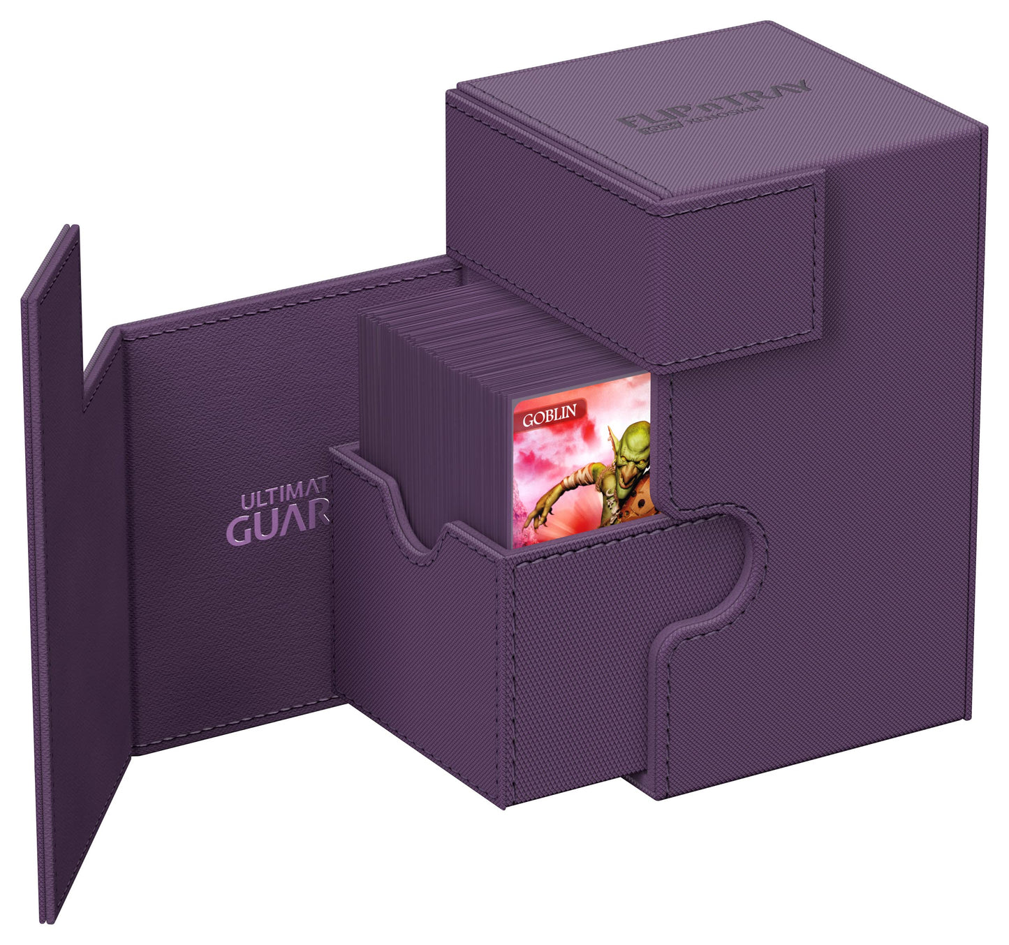 Ultimate Guard Flip'N'Tray 100+, Deck Case For 100 Double-Sleeved Tcg Cards + Dice Tray, Purple, Independent Magnetic Closure & Microfiber Inner Lining