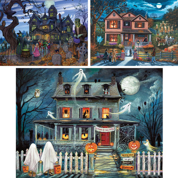 Bits And Pieces - Value Set Of Three (3) – 1000 Piece Jigsaw Puzzles For Adults - Halloween Collection 1000 Pc Jigsaws By Multiple Artists – 20' X 27'