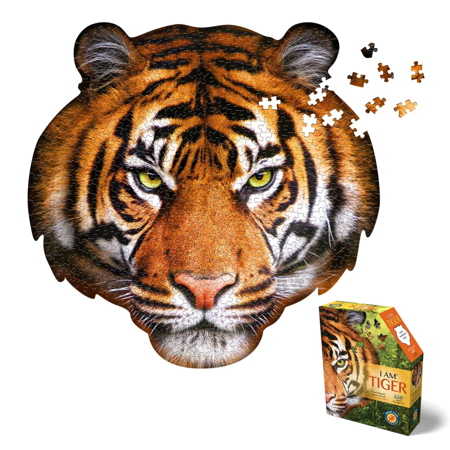 Madd Capp Puzzles - I Am Tiger - 550 Pieces - Animal Shapes Jigsaw Puzzle