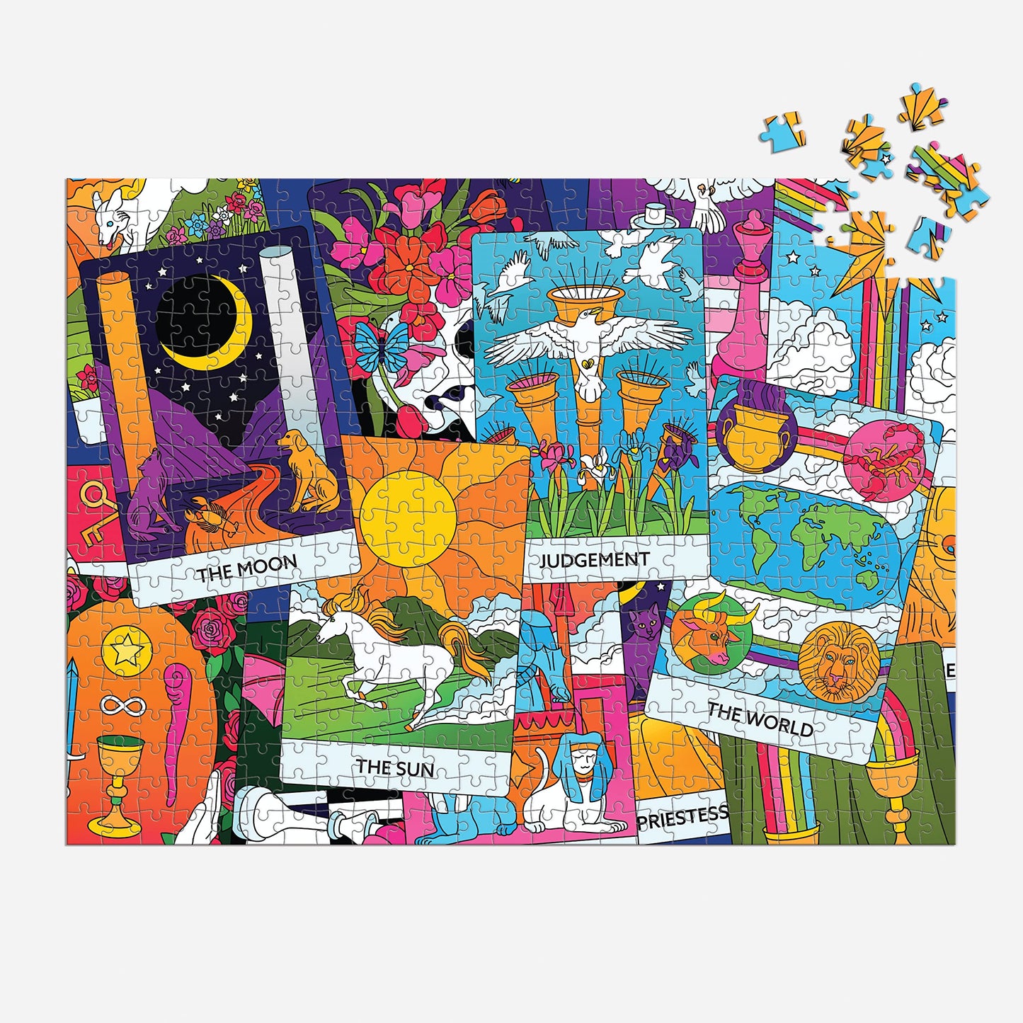 Galison Major Arcana 500 Piece Double Sided Puzzle - Tarot Cards Life Lessons, Thick Pieces, Fun Family Activity, Great Gift Idea