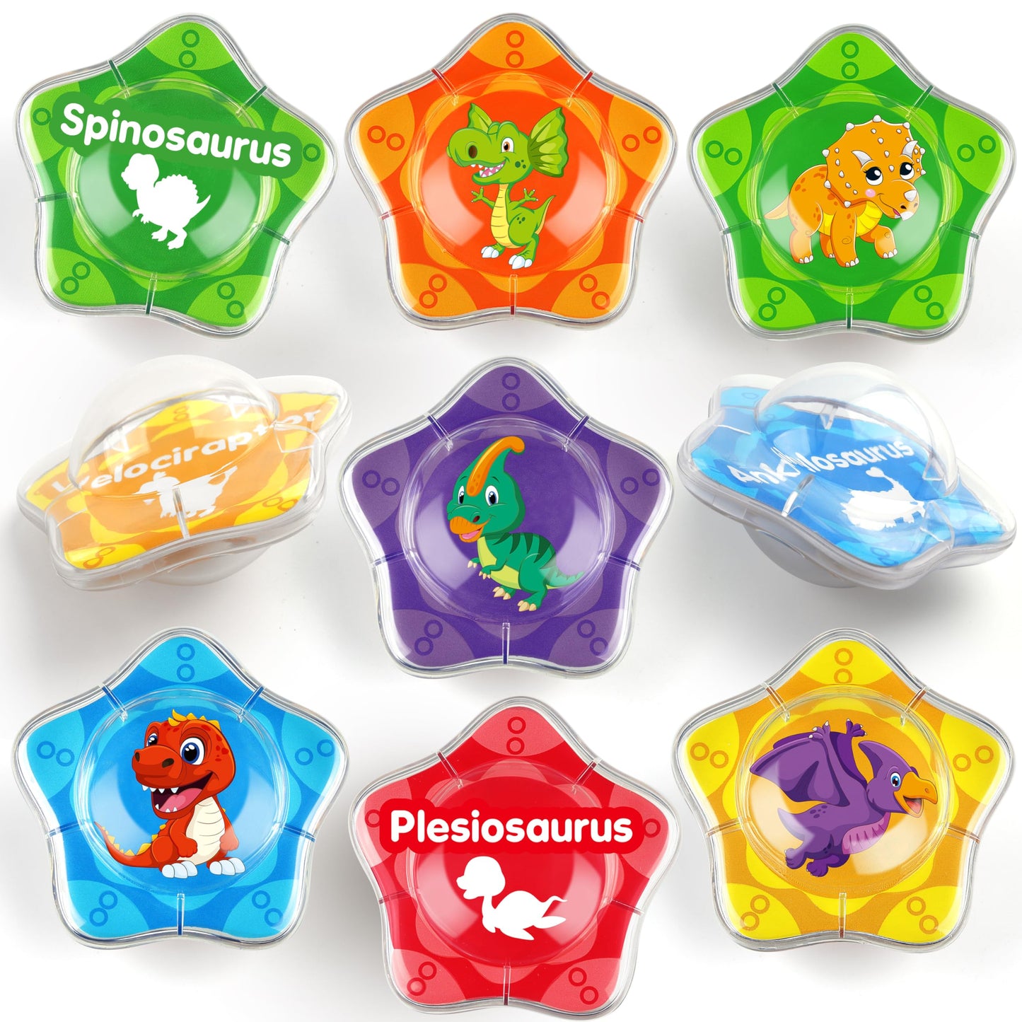 Coogam 12Pcs Dinosaur Bath Toys, 12Pcs Floating Dinosaur Bathtub Toy Set For Water Pool Beach Shower, Montessori Educational Learning Toy Gift For Preschool 2 3 4 Years Old Kids