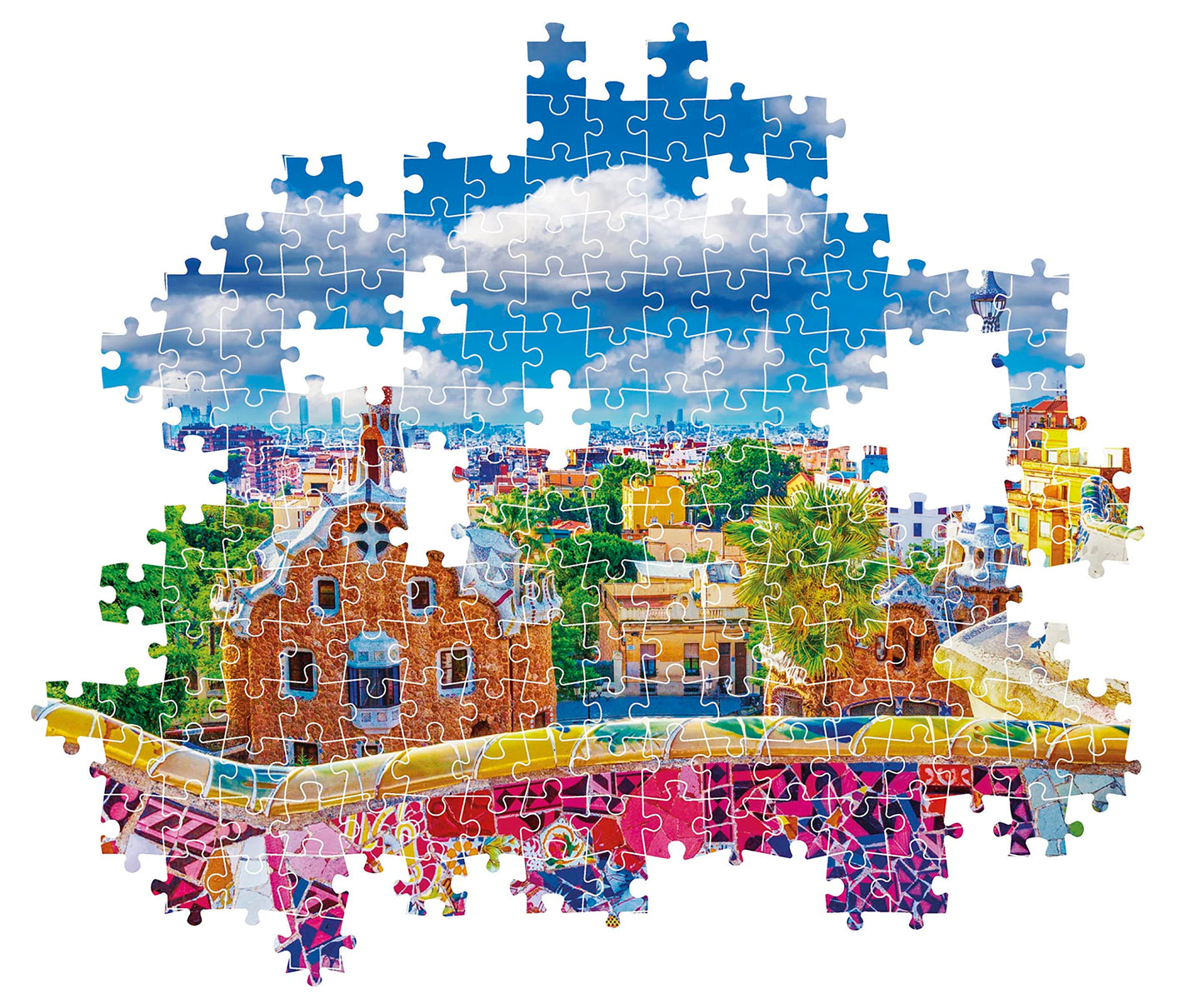 Clementoni - Park Gell - Barcelona - Puzzle Of 1000 Pieces - Patience And Reflection Game - Landscape Format - Net Image - 70 X