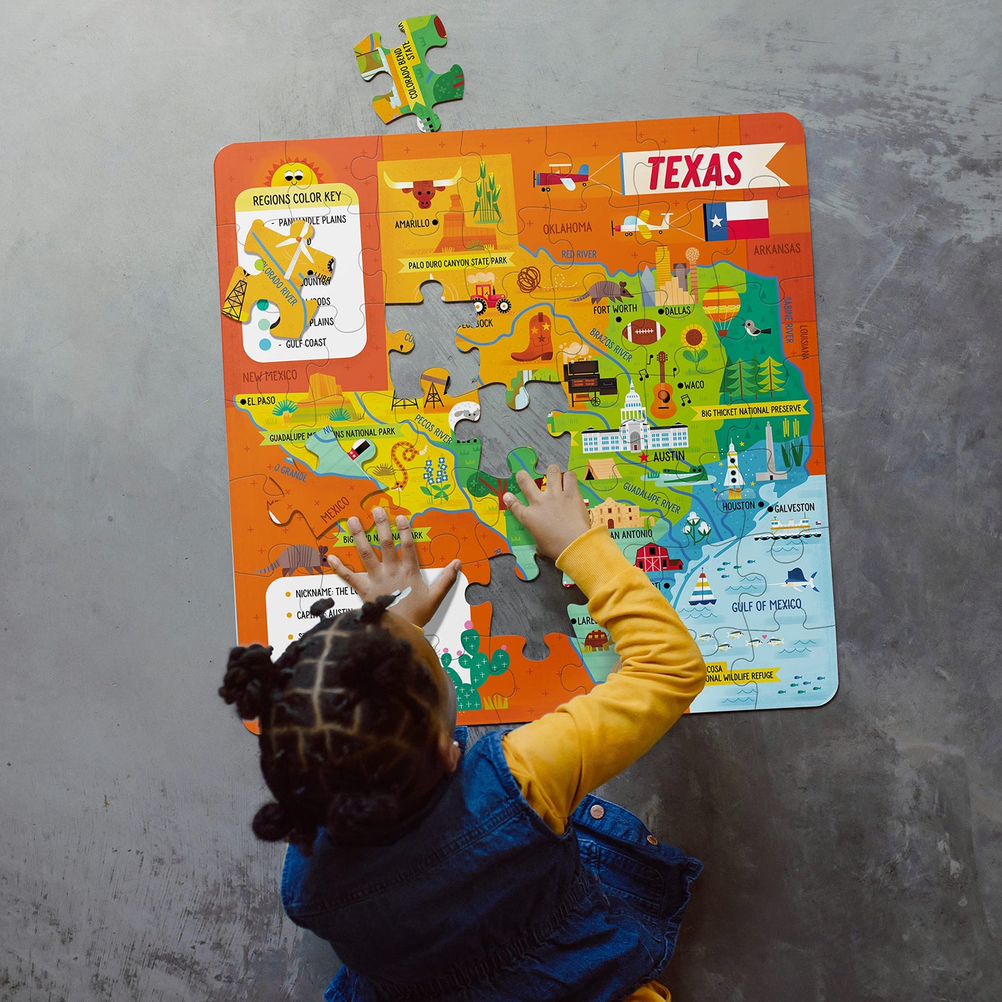 Little Buffalo - Learning & Education - State Puzzle: Texas For Kids Ages 4 And Up
