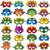 TEEHOME Dinosaur Masks Party Supplies (24 Packs) Felt and Elastic for Kid - Dinosaur Party Decorations with 24 Masks Different T