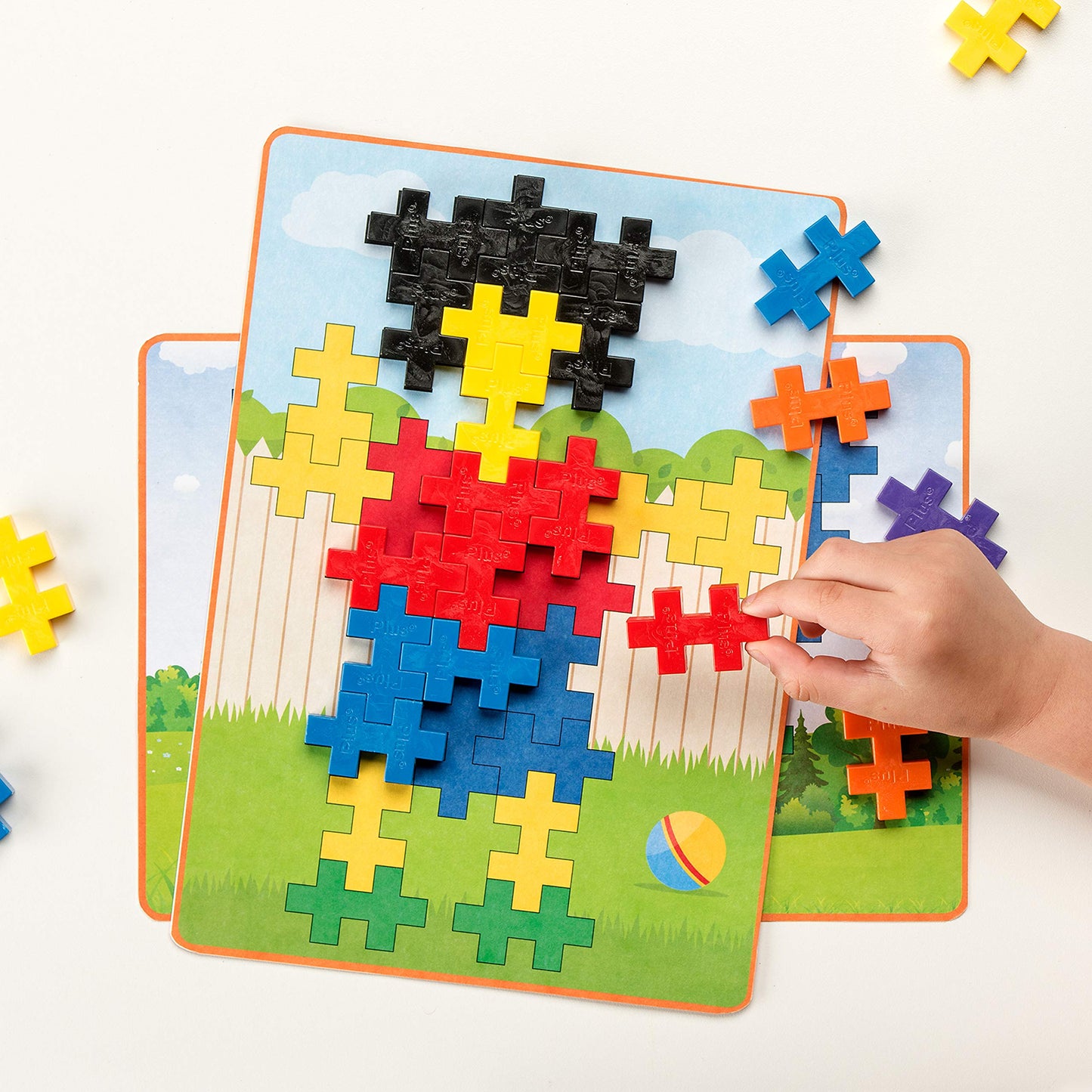 Plus Plus - Big - Big Picture Puzzles, Basic Color Mix - Construction Building Stem Toy, Interlocking Large Puzzle Blocks For To